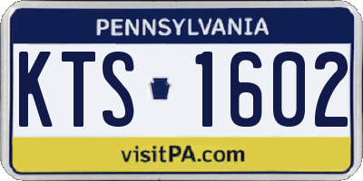 PA license plate KTS1602