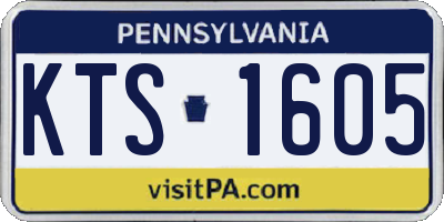 PA license plate KTS1605