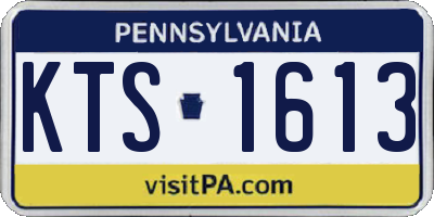 PA license plate KTS1613