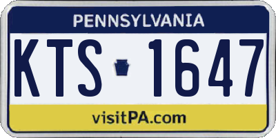 PA license plate KTS1647