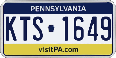 PA license plate KTS1649