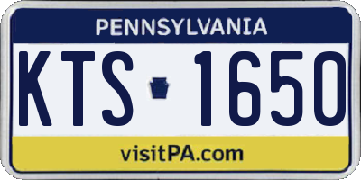PA license plate KTS1650