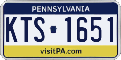 PA license plate KTS1651