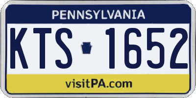 PA license plate KTS1652