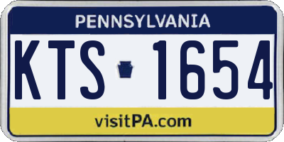 PA license plate KTS1654
