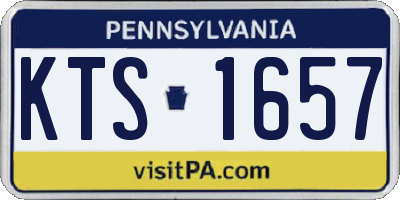 PA license plate KTS1657