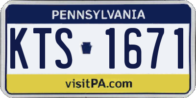 PA license plate KTS1671