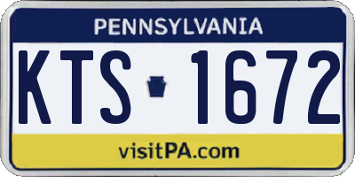 PA license plate KTS1672