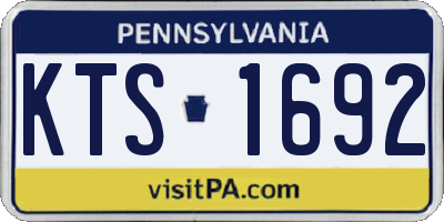 PA license plate KTS1692