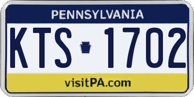 PA license plate KTS1702