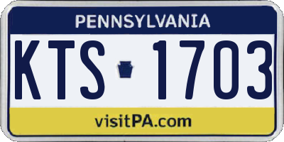 PA license plate KTS1703