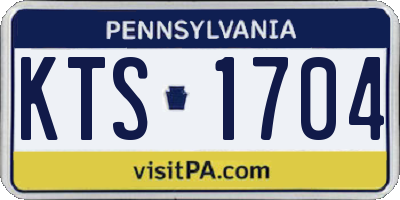 PA license plate KTS1704