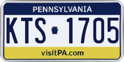 PA license plate KTS1705