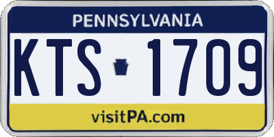 PA license plate KTS1709