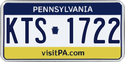 PA license plate KTS1722