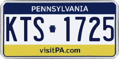 PA license plate KTS1725