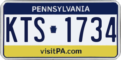 PA license plate KTS1734