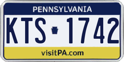 PA license plate KTS1742
