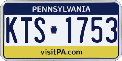 PA license plate KTS1753