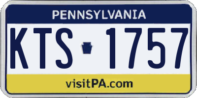PA license plate KTS1757