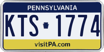 PA license plate KTS1774
