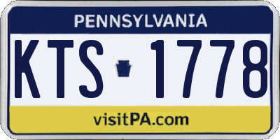 PA license plate KTS1778