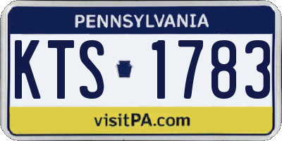 PA license plate KTS1783