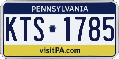 PA license plate KTS1785