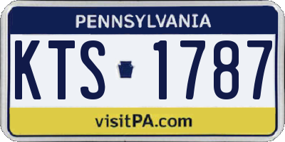 PA license plate KTS1787