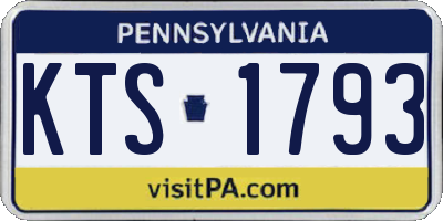 PA license plate KTS1793