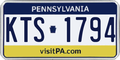 PA license plate KTS1794