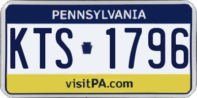 PA license plate KTS1796