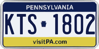PA license plate KTS1802