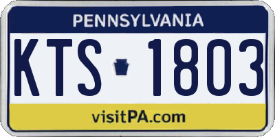 PA license plate KTS1803