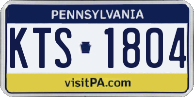 PA license plate KTS1804