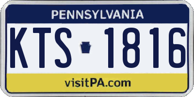 PA license plate KTS1816
