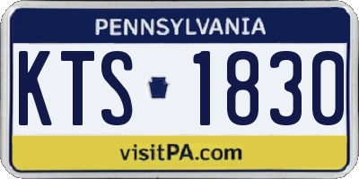 PA license plate KTS1830