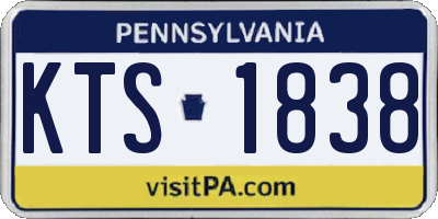 PA license plate KTS1838