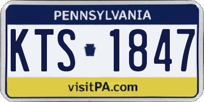 PA license plate KTS1847