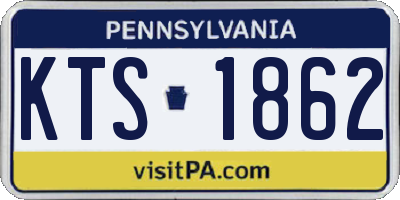 PA license plate KTS1862