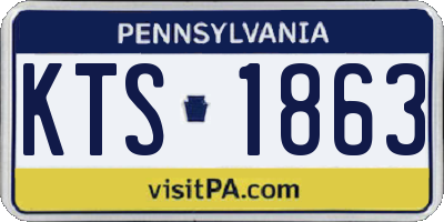 PA license plate KTS1863