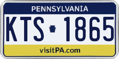 PA license plate KTS1865