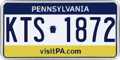 PA license plate KTS1872