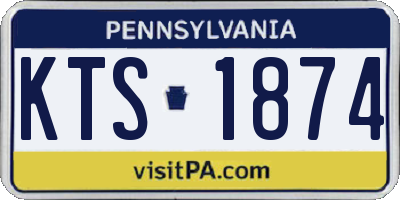 PA license plate KTS1874