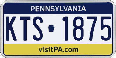 PA license plate KTS1875