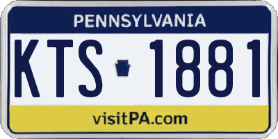 PA license plate KTS1881