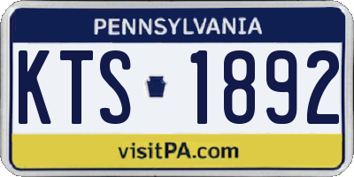 PA license plate KTS1892