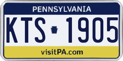 PA license plate KTS1905