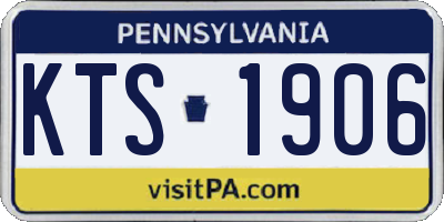 PA license plate KTS1906