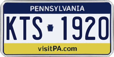 PA license plate KTS1920